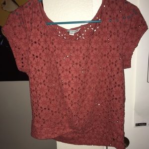 Dark orange cinched top